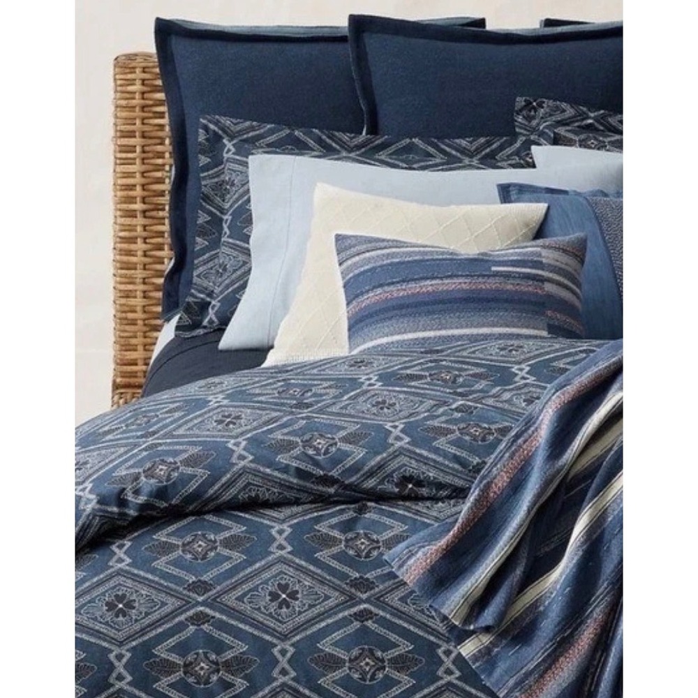 Ralph Lauren Francois Full Queen Duvet Cover Navy Blue 100% Cotton
92x96 NEW